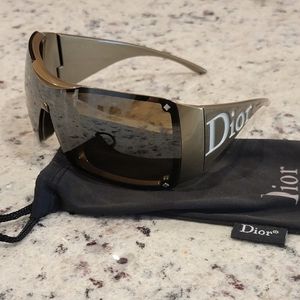 Christian Dior Galliano era y2k Overshine 2 sunglasses in gold.